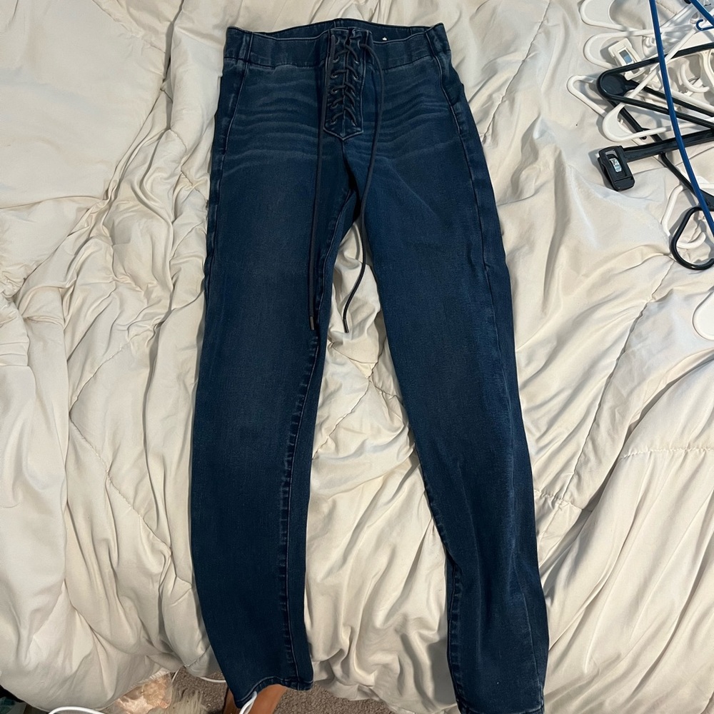 Lace Up Jeans